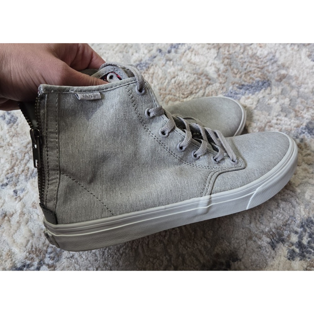 Vans Off the Wall Sneakers Womens Size 10 Gray High Top Floral‎ Skateboarding
